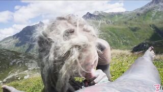 Tattooed pair OUTDOOR ANAL POV screw