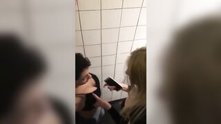 lesbian in club bathroom