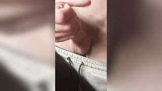 Dong jerking in a cold workshop