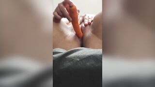 Food fetish nasty mama masturbating with food