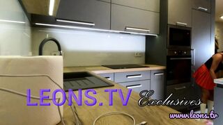 Tiny brunette hair gal gets bored and ignored at home whilst the spouse is with wife of neighbour upstairs