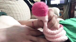 MAKE MASTURBATES INTO FUZZY SOCK!