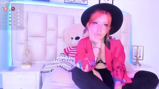 Pretty hentai loving redhead shows off her nice-looking natural body on her cam show