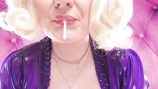 Many times pee movie scene, pissing, latex beauty and smutty talk, saliva