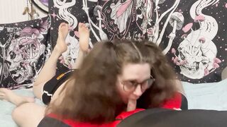 big beautiful woman Deepthroats Pulsating Hard Rod Cum In Throat