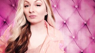 ASMR: blue nitrile gloves fetish - hawt sounding - mother I'd like to fuck in pink PVC coat 