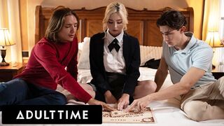 ADULT TIME - Stepbrothers three-Way Prank Stupid Virgin Lexi Lore With A Spirit Board! DOUBLE CREAMPIE