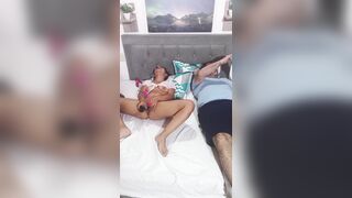 I masturbate my vagina with a vibrator in front of my stepfather