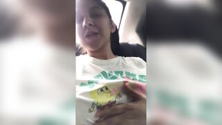 My girlfriend sends me a movie of her taking and showing her boobs.