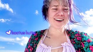 sneaky pee at the beach