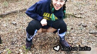 framed by nature - cutie pees on her hike