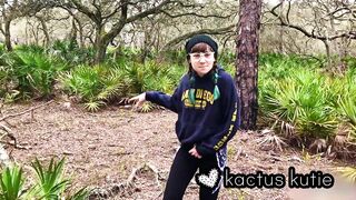 framed by nature - cutie pees on her hike