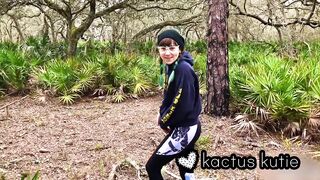 framed by nature - cutie pees on her hike