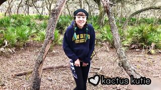 framed by nature - cutie pees on her hike