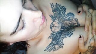 Titty screws me for a massive load in my hair and face