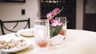 When Liv is going out for supper with her spouse, that babe truly, TRULY loves the waitor. So this babe goes to the water closet and winks him to come over. Quickie!