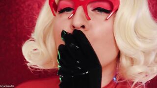 Mukbang ASMR: Eating Chewing Chocolate Car - Latex blond close up episode throat fetish