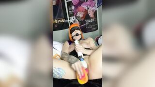 Gagged as I screw myself with a bad dragon sex tool movie (subscribe to my OF for greater amount)