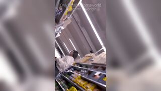 In the supermarket, public with a petticoat and no pants ends in a powerful anal