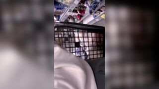 In the supermarket, public with a petticoat and no pants ends in a powerful anal