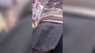 In the supermarket, public with a petticoat and no pants ends in a powerful anal