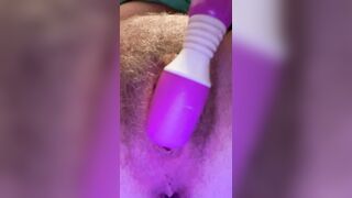 Floozy pushes out cum Intensive multiple shaking orgasms