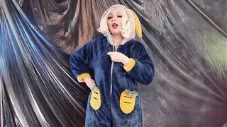 Hot LAUGHABLE bunny JOI stroke instructions! in cute pyjama!