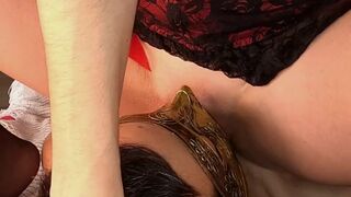 My compliant cleans my twat and licks my soaked cunt. Awesome twat eating.