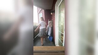 Locked outside in the rain