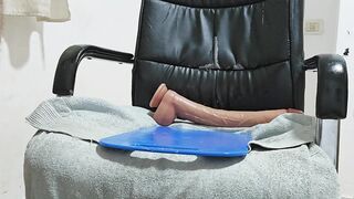 Dad plays with his sextoy.