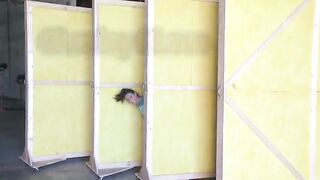 Glamorous nineteen-year-old brunette hair with large bazookas, Charley Follow, gets it on with her guy, giving...