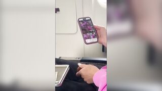 Voyeur Caught Me On Airplane Looking At My Smutty Pics & Movie scenes! Cum See Me In Airplane Baths