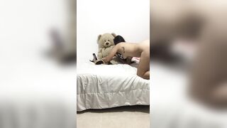 My lewd ally masturbates and makes a movie at home