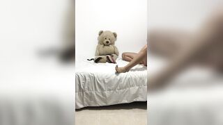 My lewd ally masturbates and makes a movie at home