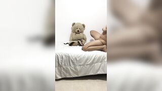 My lewd ally masturbates and makes a movie at home