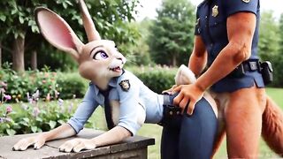 Fur Zootopia: Judy Hopps and Nick Wilde - Cunning Fox Screws Bunny after work
