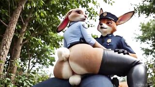 Fur Zootopia: Judy Hopps and Nick Wilde - Cunning Fox Screws Bunny after work