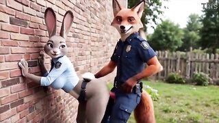 Fur Zootopia: Judy Hopps and Nick Wilde - Cunning Fox Screws Bunny after work