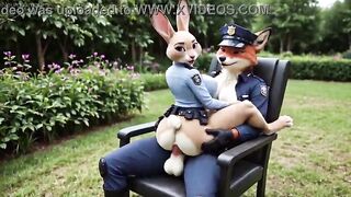 Fur Zootopia: Judy Hopps and Nick Wilde - Cunning Fox Screws Bunny after work