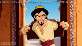 Aladdin and Princess Jasmine make Shameful Wants to the Genie. Toon Porn Parody.