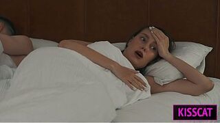 Step Mommy Shares Hotel Daybed with Step Son After Mix-Up – Catches Him Jerking Off?