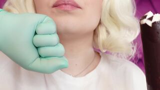 ASMR: two layers of colorful nitrile medical gloves