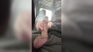 Chap strokes thick uncut dick until his large balls explode