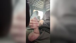 Chap strokes thick uncut dick until his large balls explode