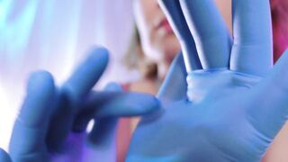 ASMR: medical nitrile gloves, touching face, relaxing sounds, SFW free movie scene