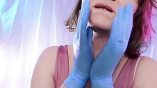 ASMR: medical nitrile gloves, touching face, relaxing sounds, SFW free movie scene