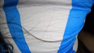 OMG! that babe surprised me when this babe eating the cum in the camping tent