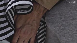 Sexually excited Stranger Slips his Rod Beneath Petticoat Inside her Pants and CUMS Hard in a crowded bus