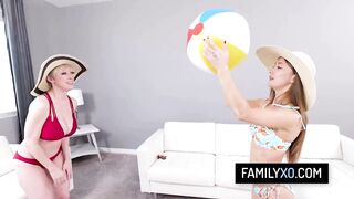 Stepmom and stepdad tempt their stepdaughter in a 3some