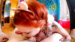 That babe learned the clarinet at school and wanted cum on her face - facial